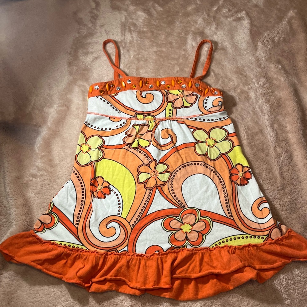 Justice Orange Floral Top